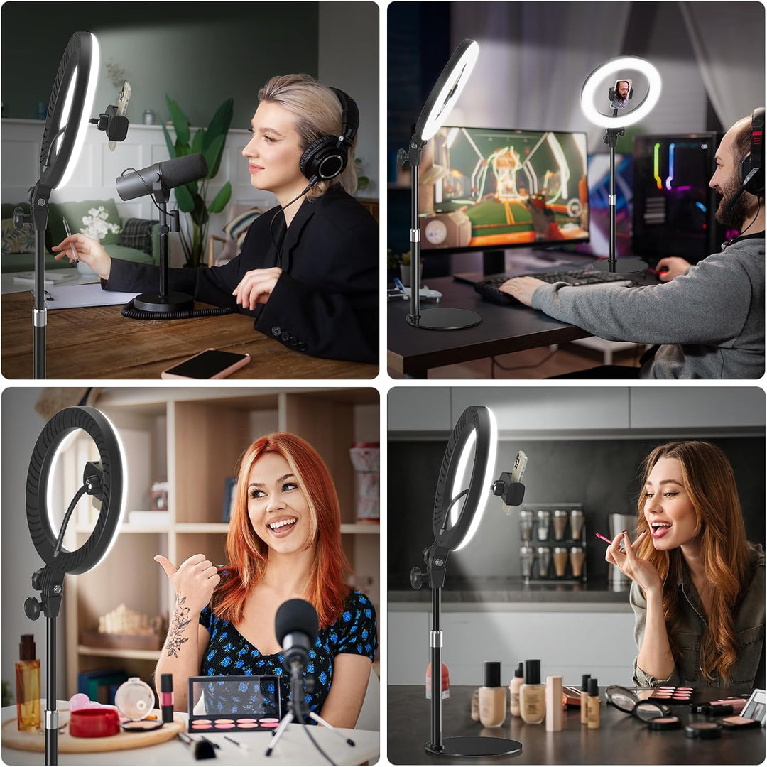 Ringlicht mit Stativ Handy Laptop Videokonferenz Licht,Evershop 10.5” Ring Light Ringleuchte LED 3 L