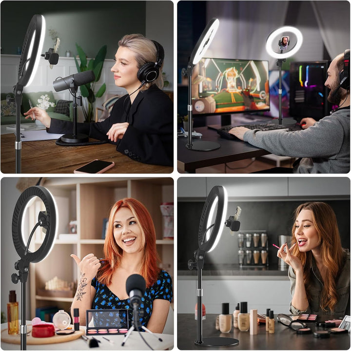Ringlicht mit Stativ Handy Laptop Videokonferenz Licht,Evershop 10.5” Ring Light Ringleuchte LED 3 L