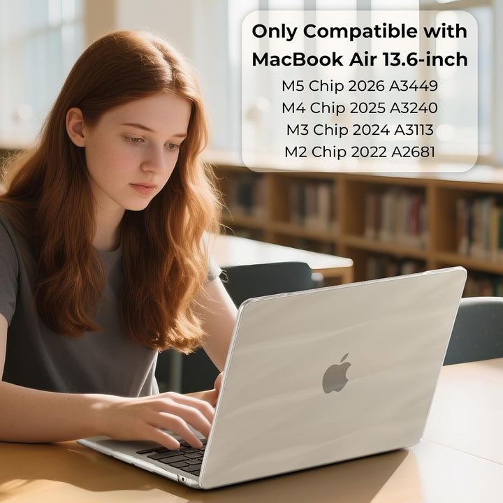 EooCoo Kompatibel mit MacBook Air 13 Zoll Hülle M5 M4 M3 M2 Case 2026 2025-2022 für Mac Book Air 13,