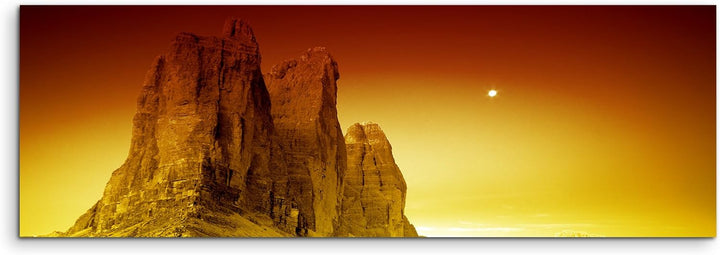 Sinus Art 150x50cm Wandbild – Panoramabild auf Leinwand Gebirge DREI Zinnen Italien
