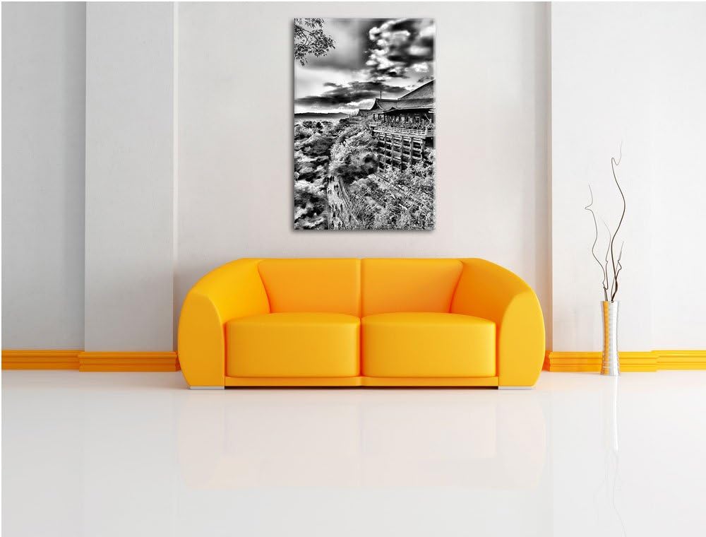 Pixxprint Monocrome, Tempel in China, Format: 100x70 auf Leinwand, 100x70