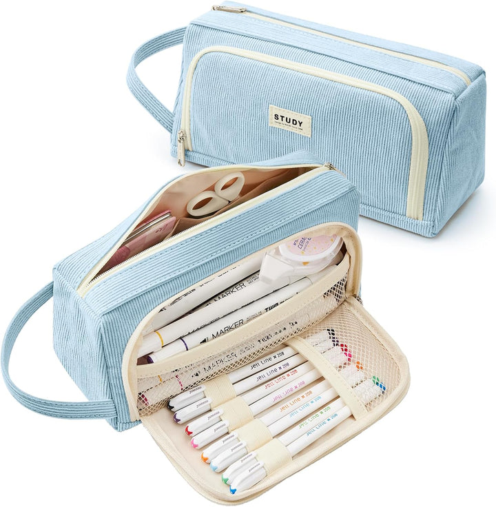 KALIDI Federmäppchen Mäppchen Federtaschen 2 Fächer, extra gross Pencil Case Stifte Etui Schule, Aes