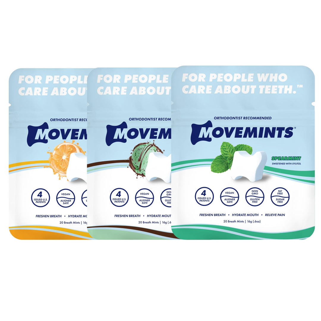 Movemints Clear Aligner Mints – Patentierte Aligner Sitzminzbonbons – essbare Alternative zu Aligner