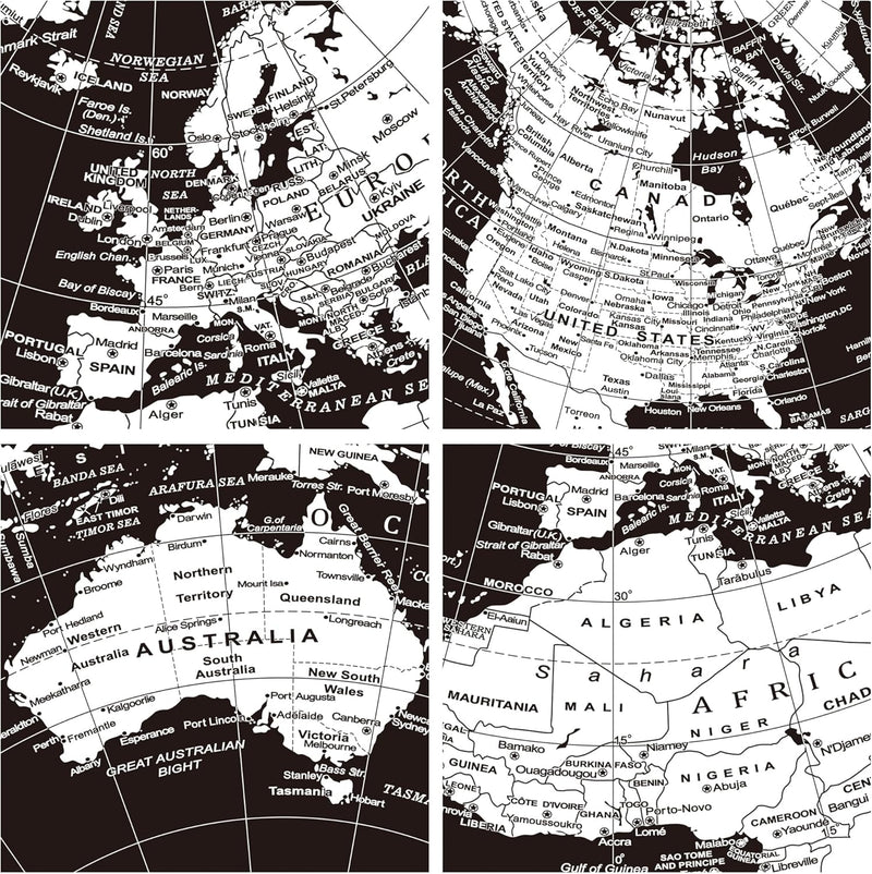 Exerz 25cm Globus - Englische Karte - Schüler-Globus - Mit Einem Metallfuss Pädagogisch/Geografisch/