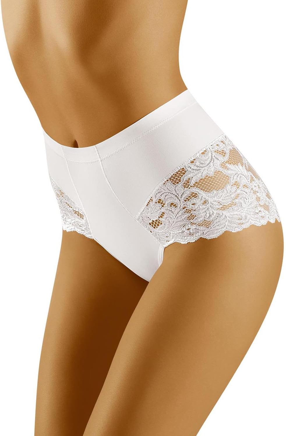 Wolbar Dame Slip Spitze Miederslip Shapewear Figurformende Sexy WB184 S (3-er Pack) Weiss, S (3-er P