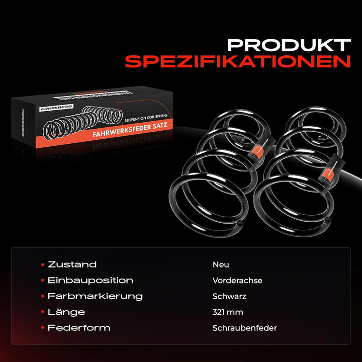 Frankberg 2x Federn Fahrwerksfeder Vorderachse Kompatibel mit 5 CW Alle Motoren MPV 2010-2021 Replac