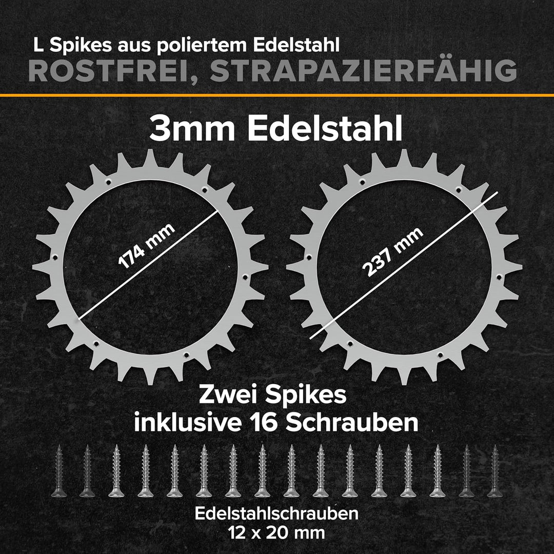 ROBO CLAWS Mähroboter Spikes aus Edelstahl für Modelle Worx L & Vision, 3 mm, ⌀235 mm - Mähroboter Z