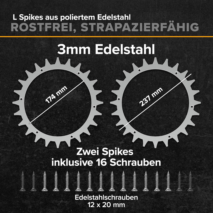 ROBO CLAWS Mähroboter Spikes aus Edelstahl für Modelle Worx L & Vision, 3 mm, ⌀235 mm - Mähroboter Z