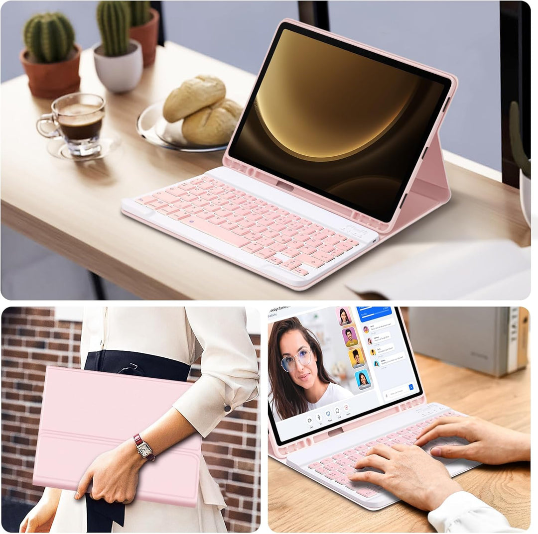 Bettdow für Samsung Galaxy Tab S10 Lite/S10 FE 10.9" 2025 Tastatur Hülle, Deutsch QWERTZ Layout Abne