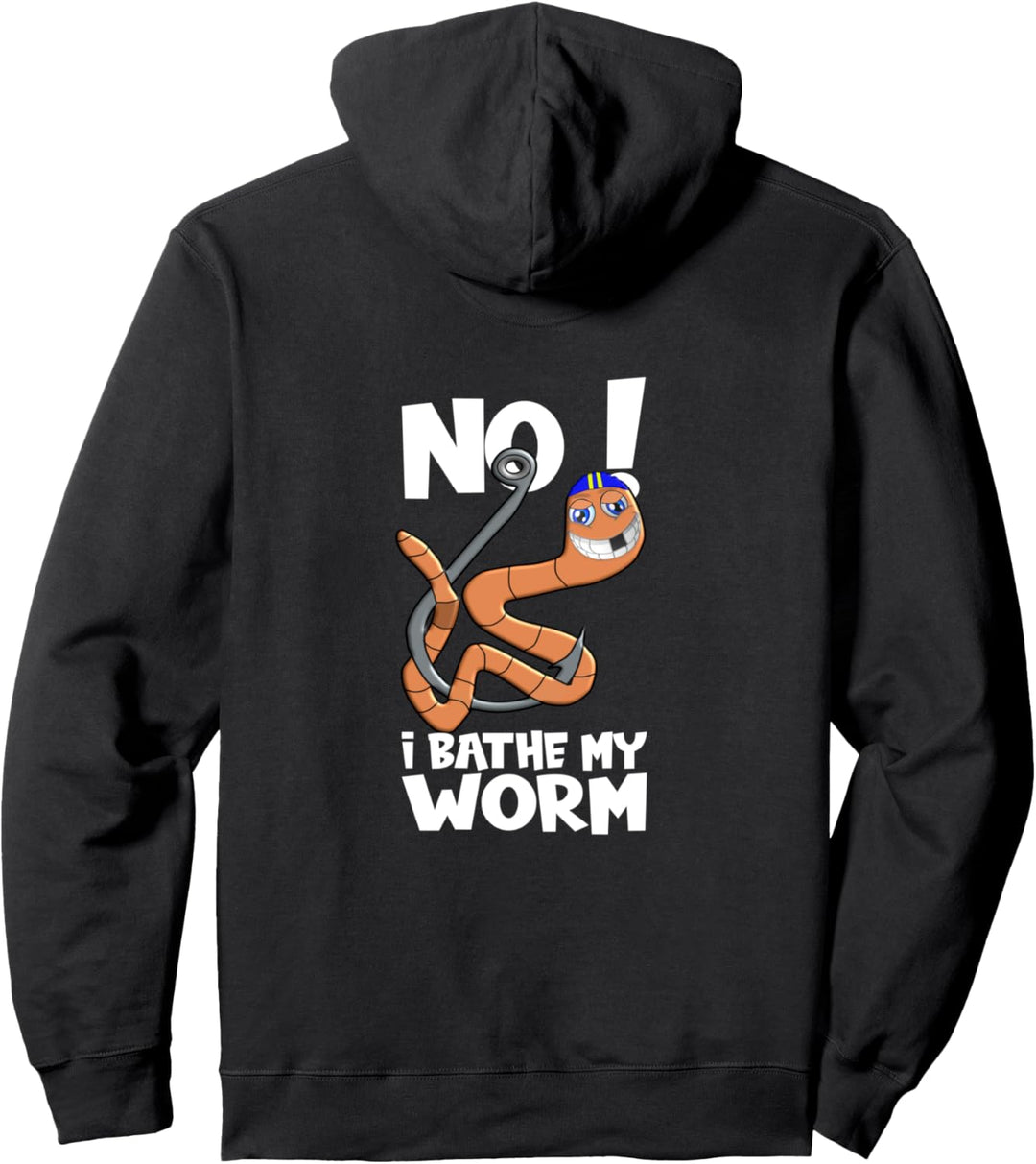 Ich bade meinen Wurm Angler Witz Pullover Hoodie