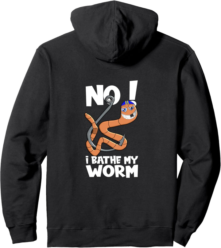 Ich bade meinen Wurm Angler Witz Pullover Hoodie