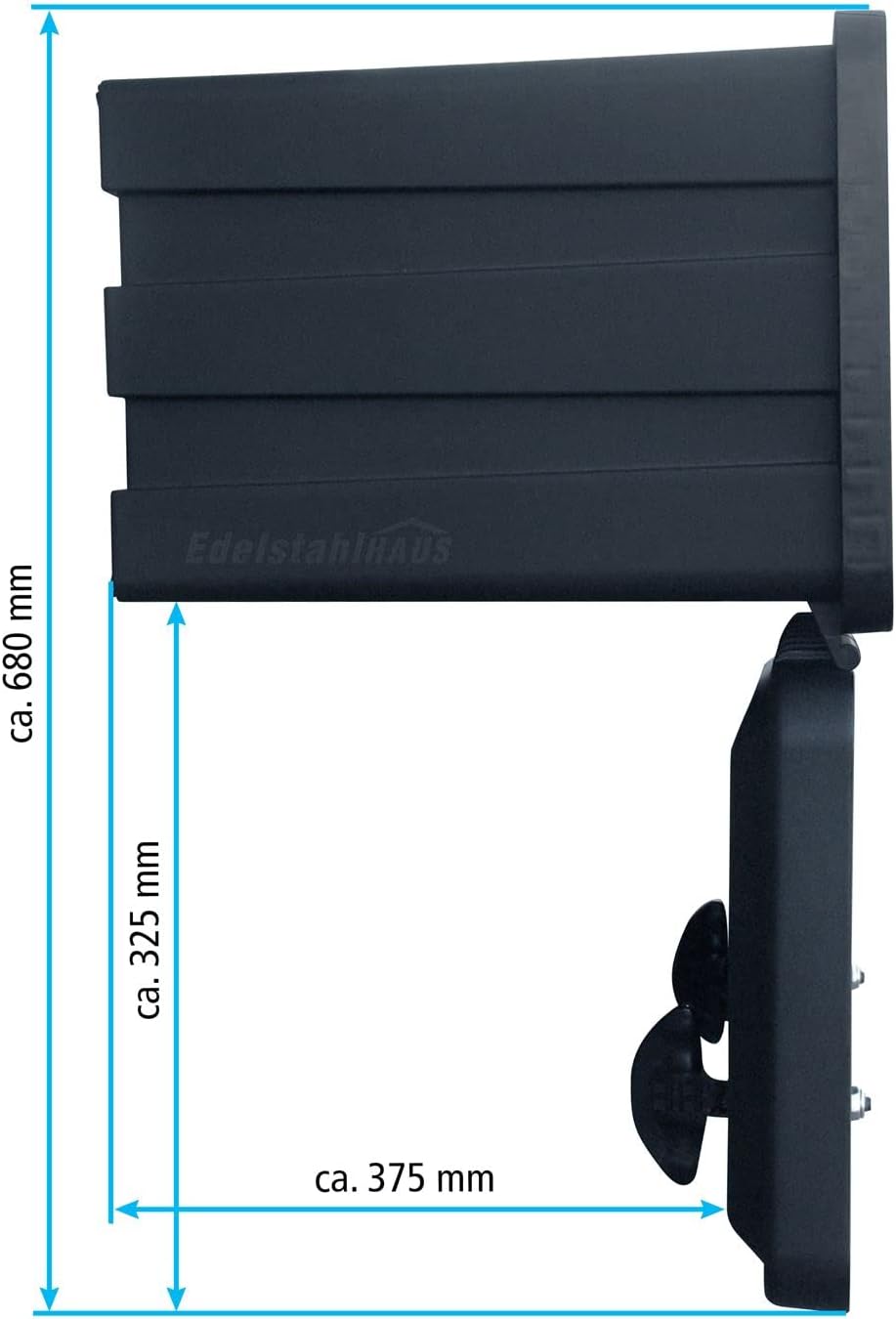 LKW Staukasten aus Kunststoff 750x350x450mm 65 Liter, Edelstahlhaus, Werkzeugkasten, Unterbaubox für