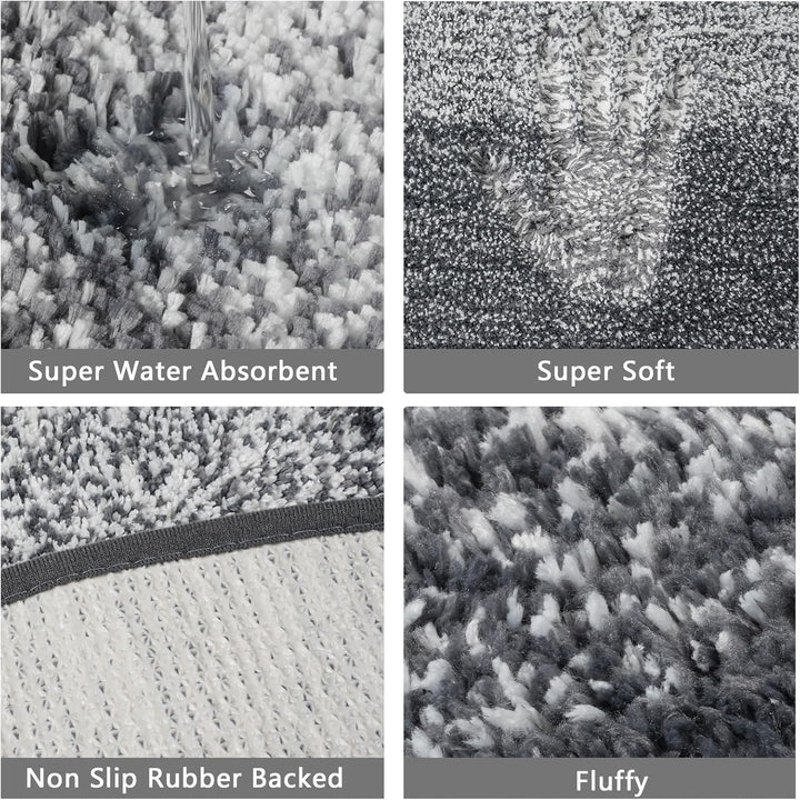 Famibay Badteppich Rund 80cm Badezimmerteppich rutschfest Badematte Absorbierend Waschbar Weich Badv