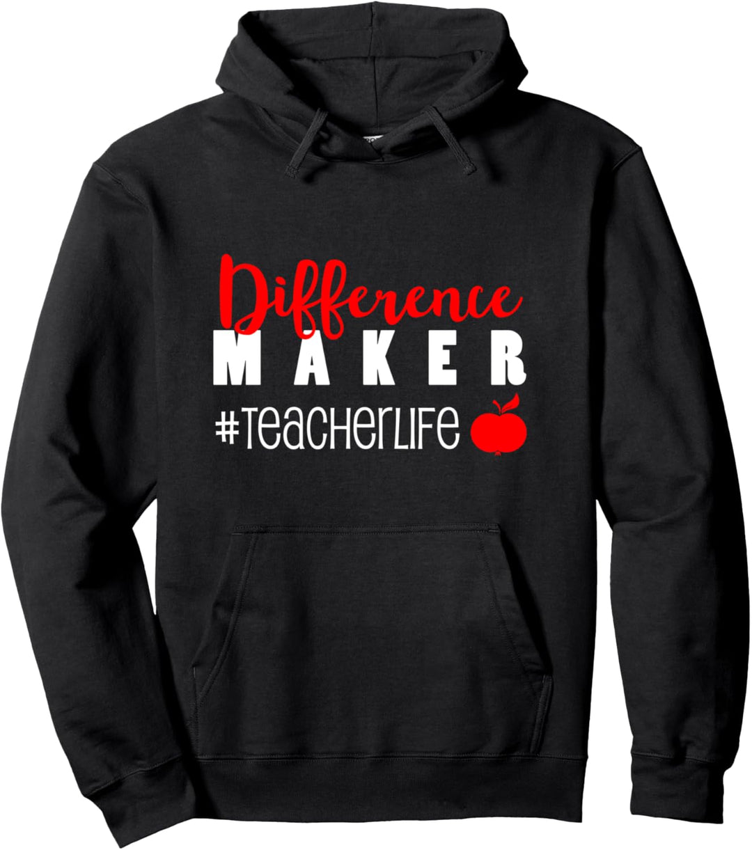 Lehrergrafik - Difference Maker #Teacherlife Pullover Hoodie