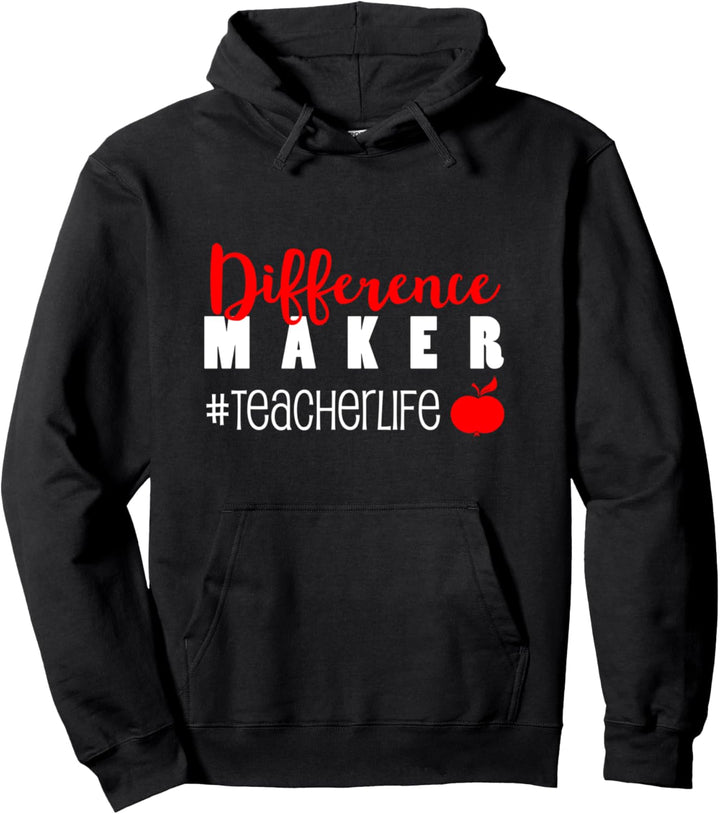 Lehrergrafik - Difference Maker #Teacherlife Pullover Hoodie