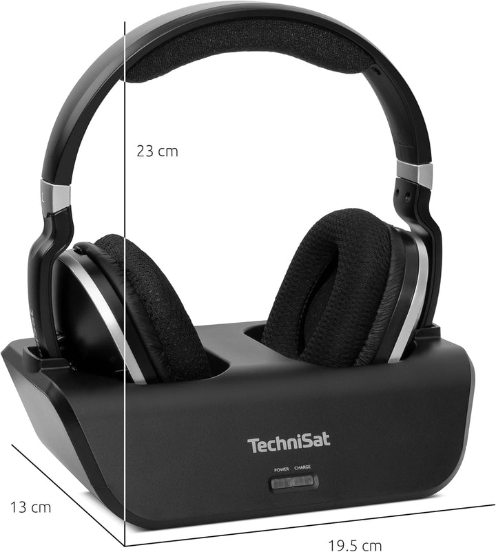 TechniSat STEREOMAN 2 V2 - kabelloser 2,4GHz Funkkopfhörer (für Fernseher und Musikanlagen, mit Dock