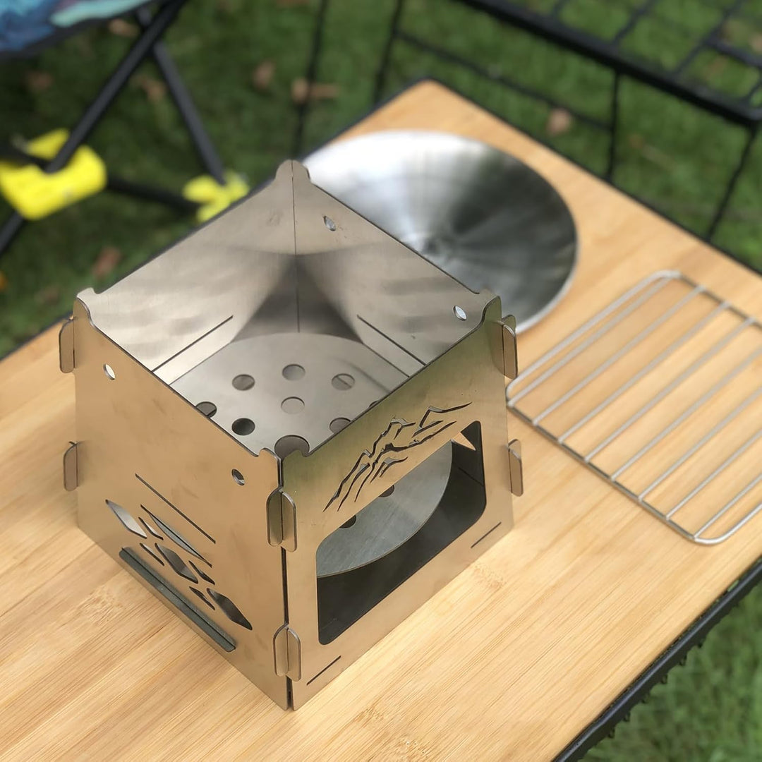 Faltbarer Lagerfeuer-Grill, Camping-Feuerstelle mit Tragetasche, Faltbar BBQ Feuerstelle Grill für C