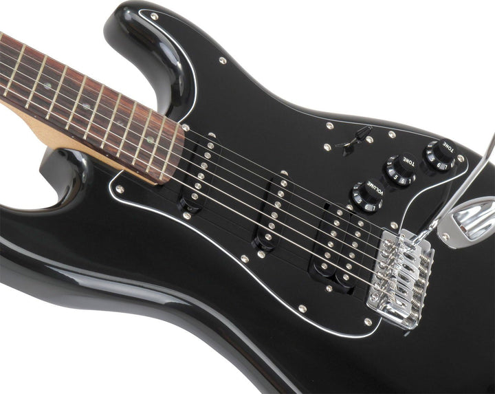 Rocktile Pro ST60-BK E-Gitarre schwarz (1 Humbucker, 2 Single Coils, 22 Bünde, Rosenholz Griffbrett,