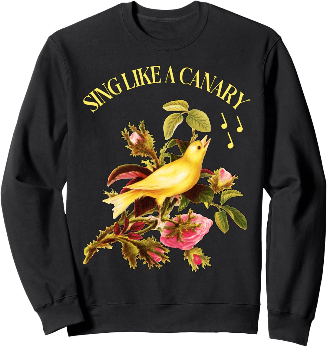 Sing wie ein Kanarienvogel, gelber Vintage-Gesang Sweatshirt