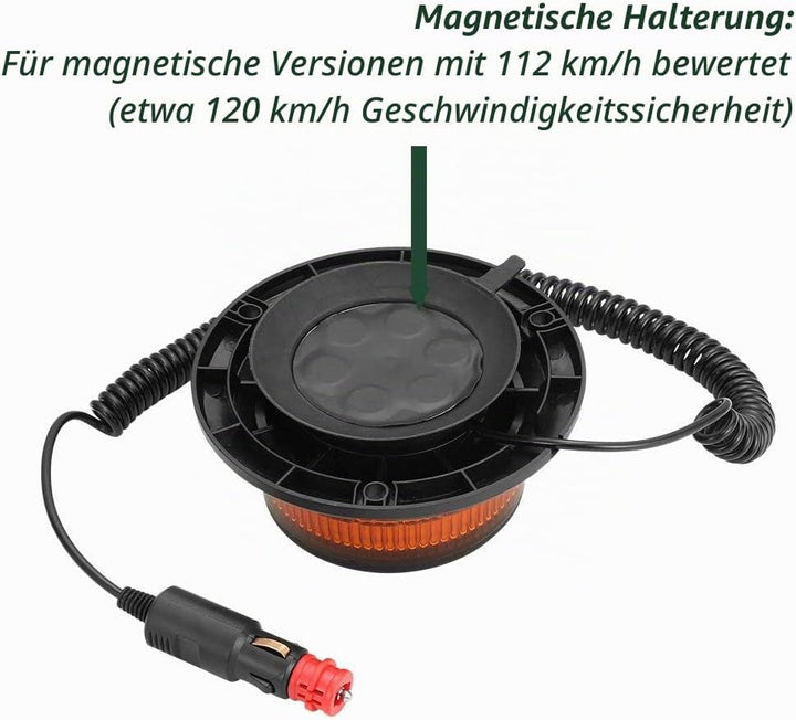 D-TECH 12/24V LED Frontblitzer Rundumleuchte Amber Notlicht-Leuchtfeuer für LKWs Traktoren Orange Ru