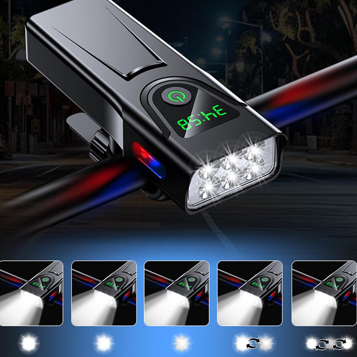 Fahrradlicht, wiederaufladbar, wasserdicht, hell, mit 5 Modi, Vorderlicht, 1000 Lumen und Akku mit 5
