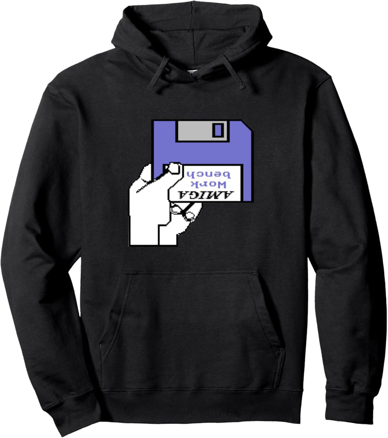 Amiga Workbench Diskette einlegen Retro Computer Pullover Hoodie