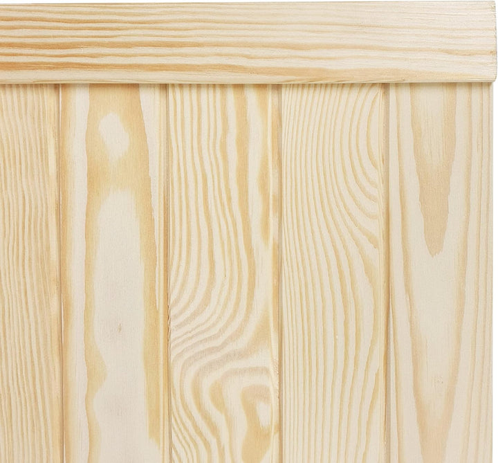DecoMeister Lamellentür Holztür Natur mit geschlossenen Profilbretter 394x766 mm für Schränke, Regal
