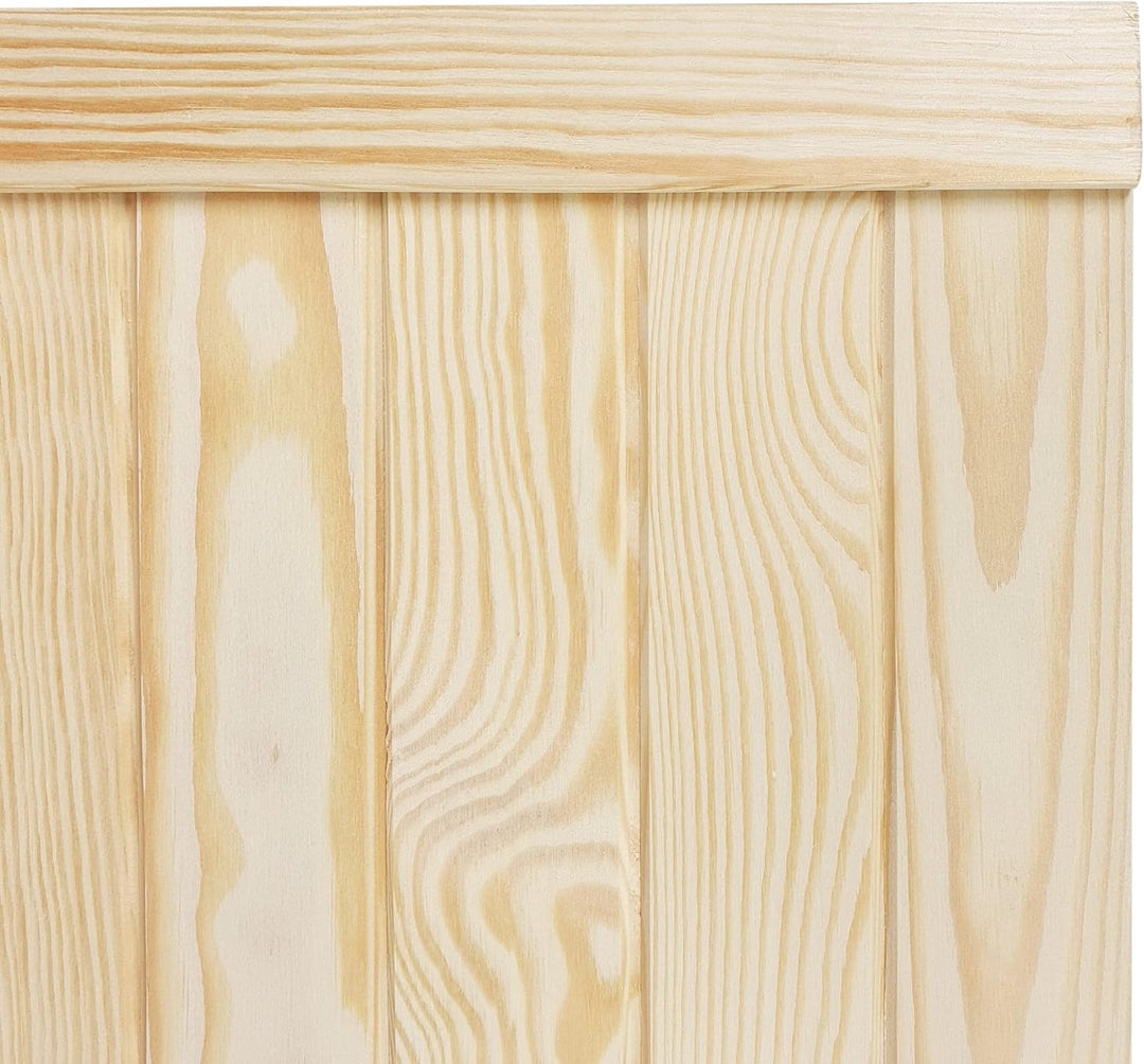 DecoMeister Lamellentür Holztür Natur mit geschlossenen Profilbretter 444x766 mm für Schränke, Regal