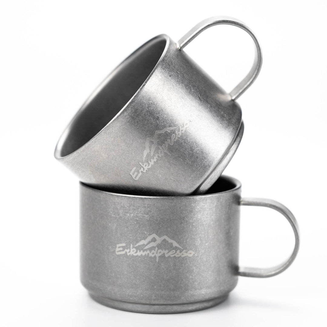 Doppelwandige Espressotassen 2er Set,Camping Kaffeetassen Isolierung aus hochwertigem Edelstahl,Indu