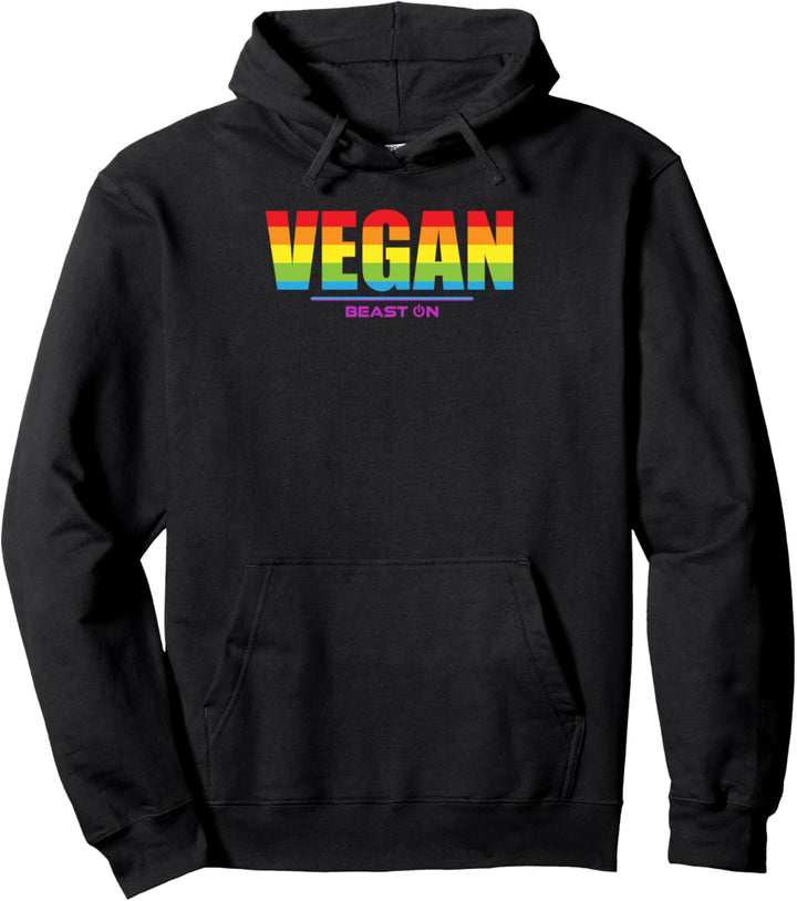 Vegan in LGBTQ Regenborgen Farben Fitness Gym Motivation Pullover Hoodie