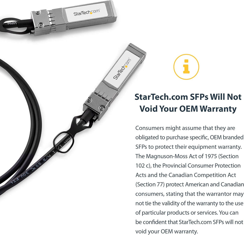 StarTech.com Cisco kompatibles SFP+ Twinax Kabel (2m, 10GBASE-CU SFP+ Direct Attach, passiv, 10Gigab
