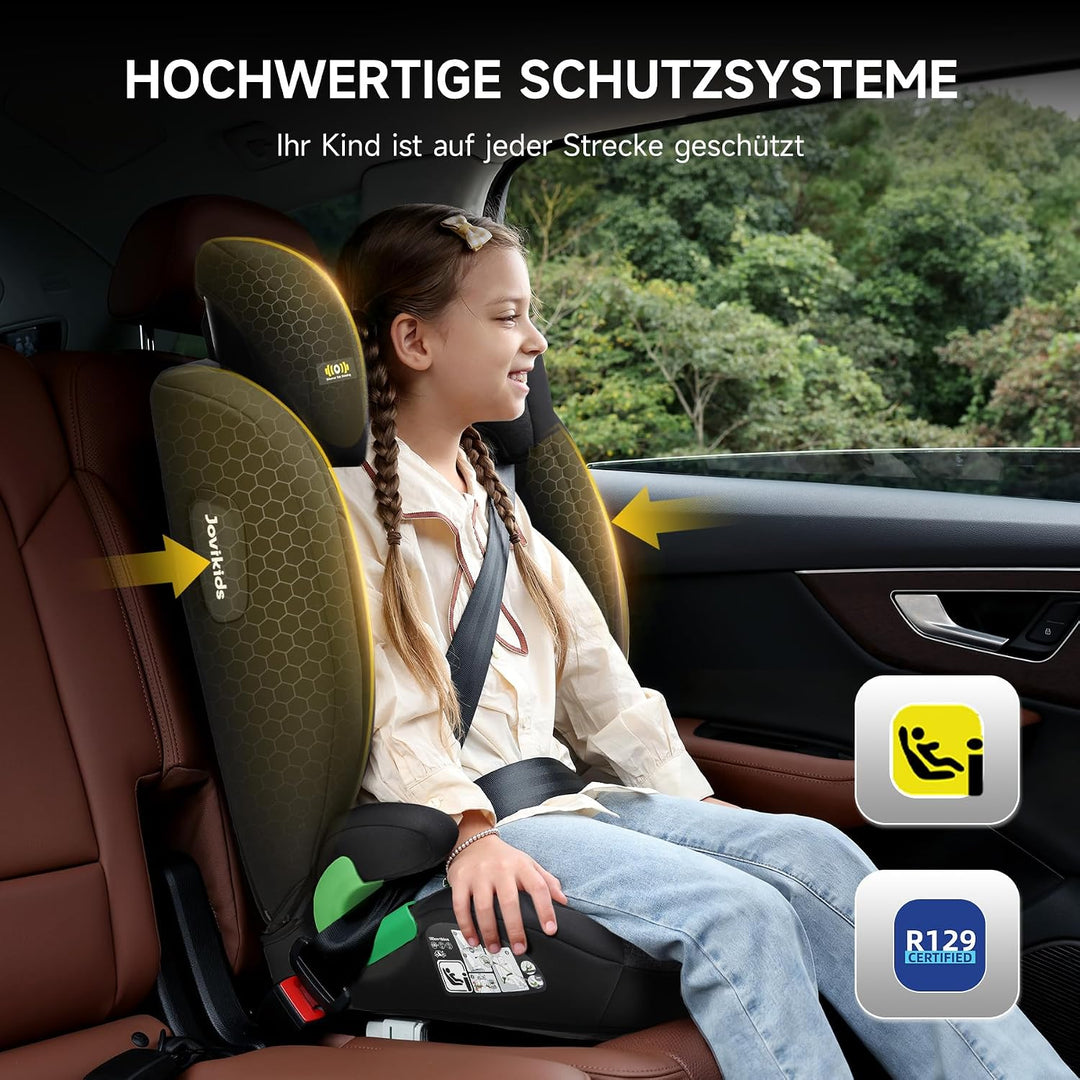 i-Size R129 Kinderautositz für 3,5 bis 12 Jahre (100-150 cm), Mit verstellbarer Rückenlehne, Kopfstü
