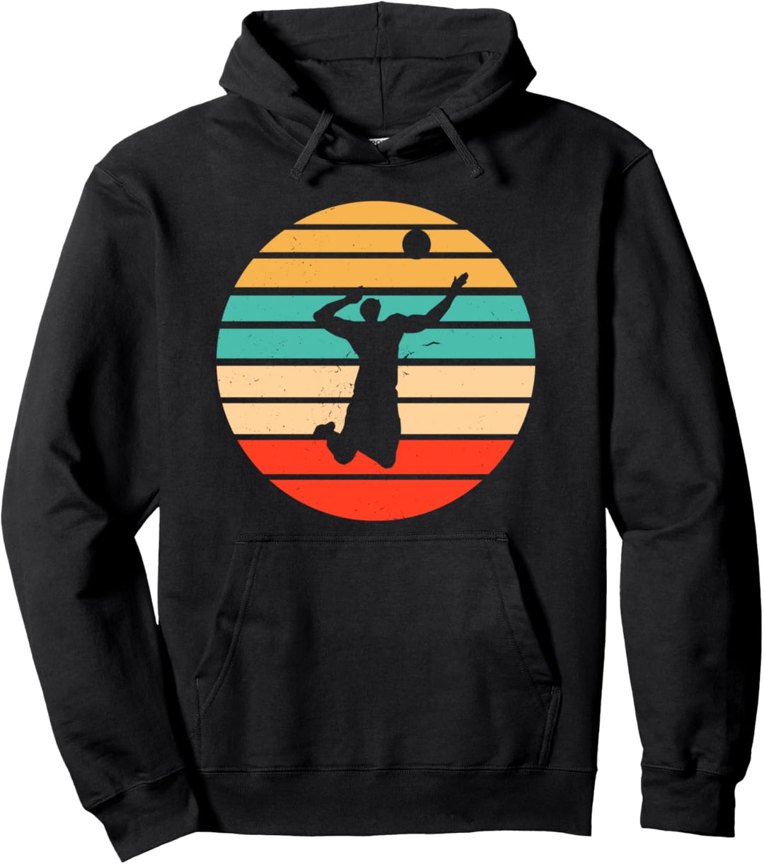 Volleyball Spieler Geschenk Retro Ballsport Hobby Training Pullover Hoodie