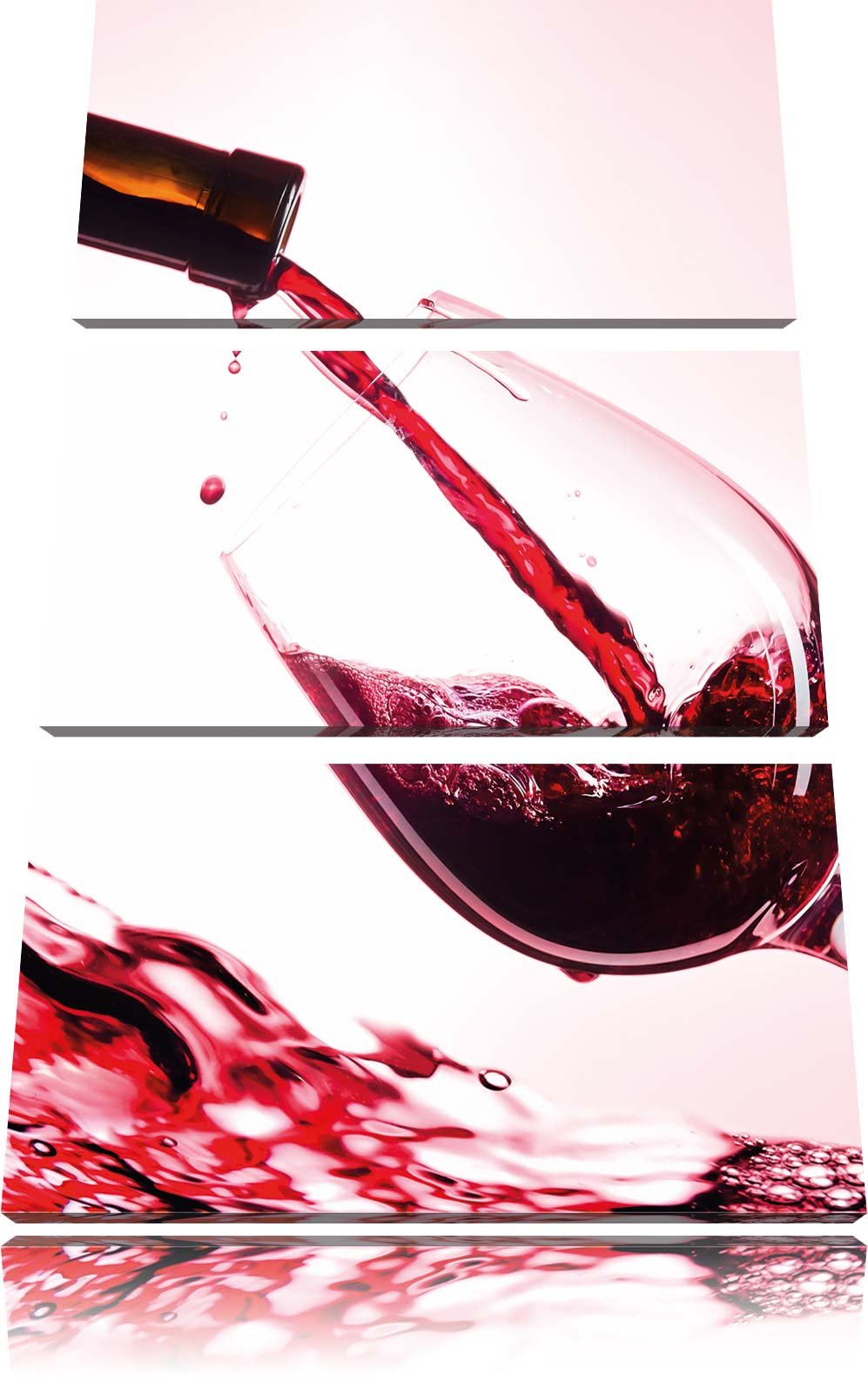 Wein 3-Teiler Leinwandbild 120x80 Bild auf Leinwand, XXL riesige Bilder fertig gerahmt mit Keilrahme