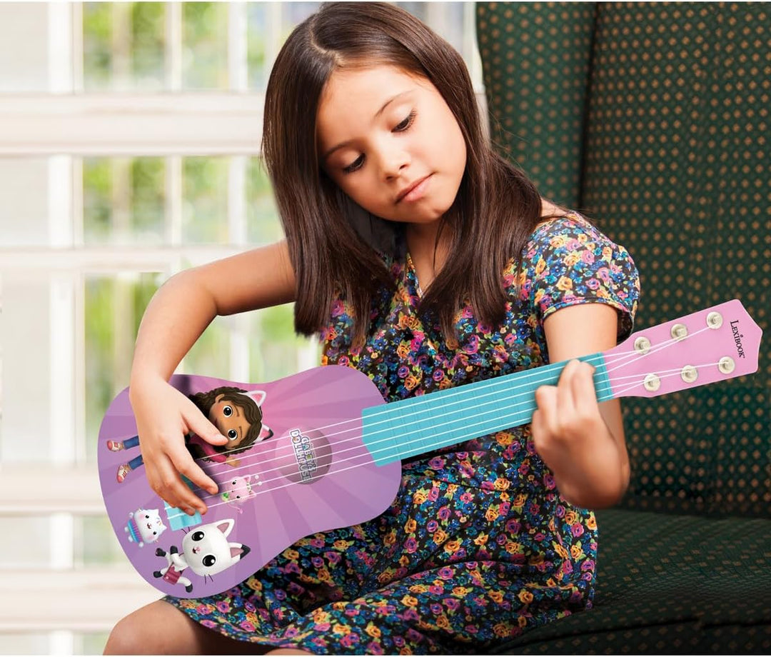 Lexibook, Gabby's Dollhouse, Meine erste Kinder-Gitarre, 6 Nylonsaiten, 53 cm, Inklusive Anleitung,