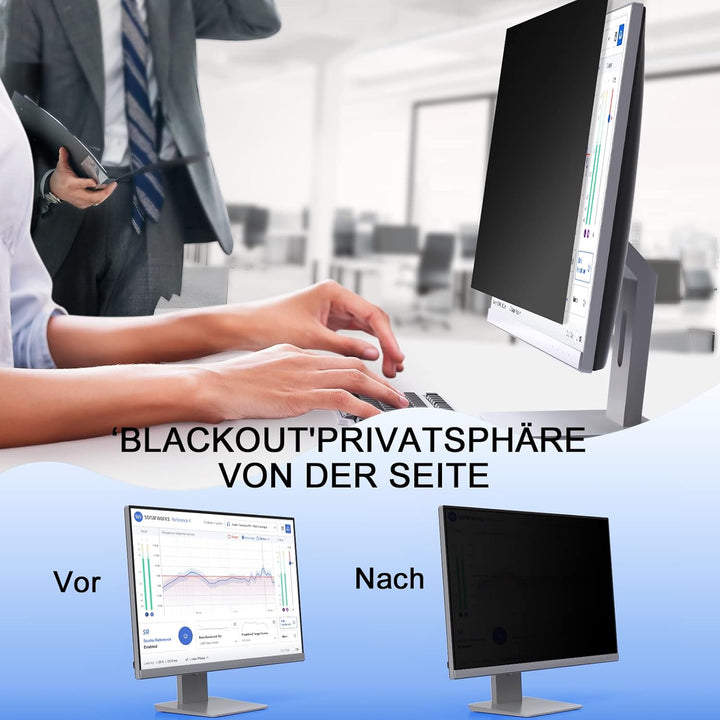 2 Stück 27 Zoll Sichtschutz für Computer Monitor Blickschutzfilter 16:9, Anti-Blaulichtfilter Blends
