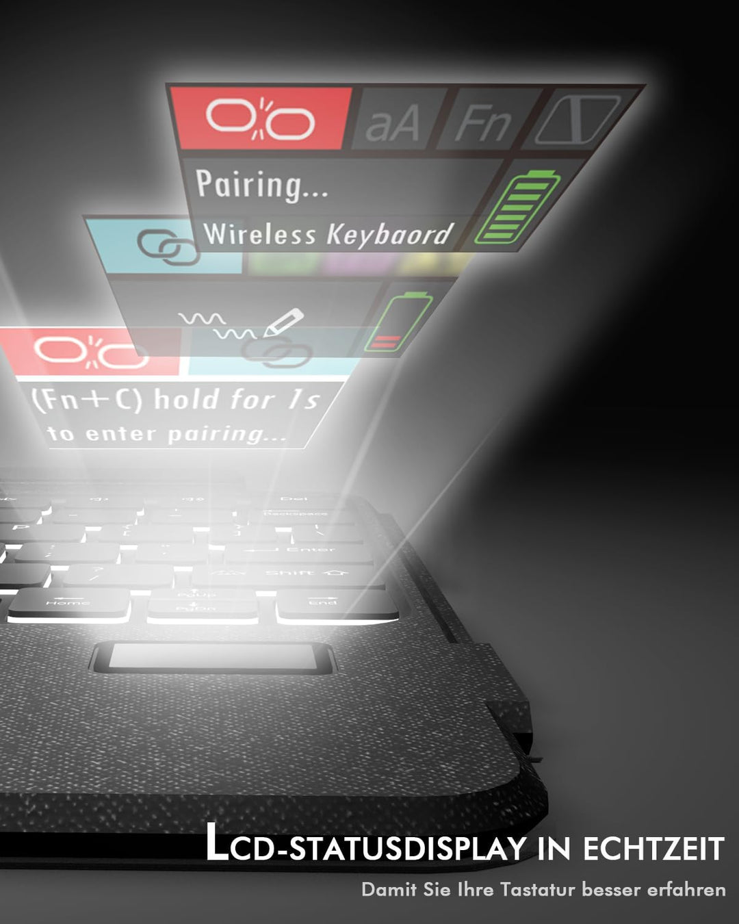 Doohoeek Tastatur Hülle mit LCD-Display für Samsung Galaxy Tab S10 Lite 10.9" 2025/S10 FE/S9 FE/S9 1