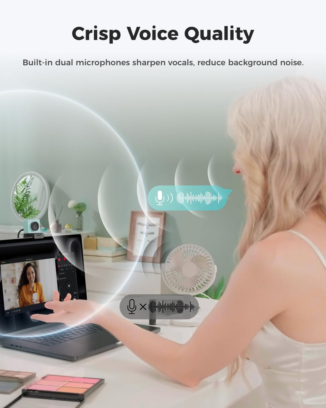 OBSBOT Meet 2 Ultra HD 4K Streaming Webcam, 1080p at 60 FPS, Videokonferenz Kamera mit KI Automatisc