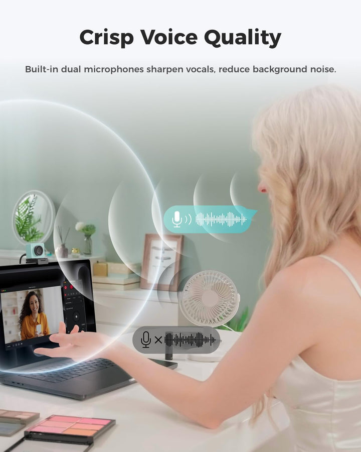OBSBOT Meet 2 Ultra HD 4K Streaming Webcam, 1080p at 60 FPS, Videokonferenz Kamera mit KI Automatisc