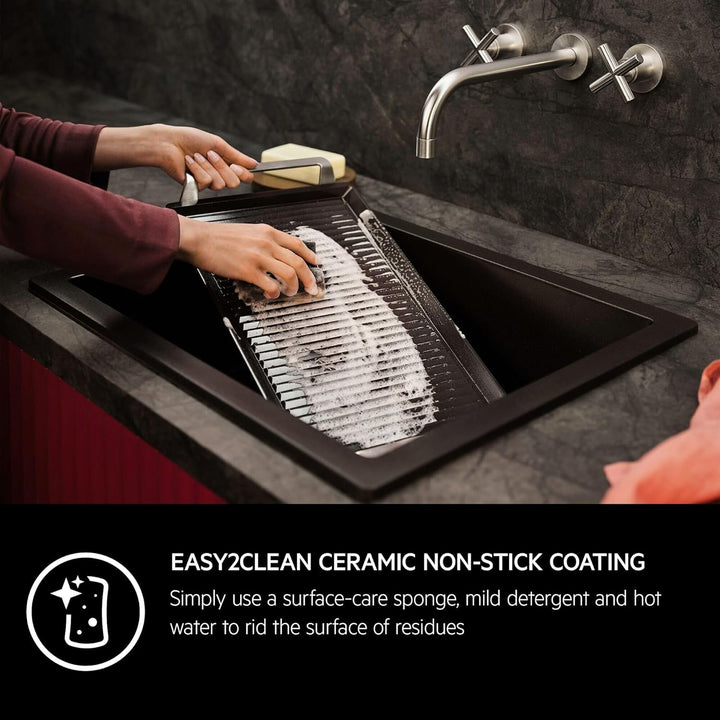 AEG Plancha Grill 2.0, Antihaft-Keramikbeschichtung, Easy2Clean, optimale Hitzeverteilung, Indoor BB