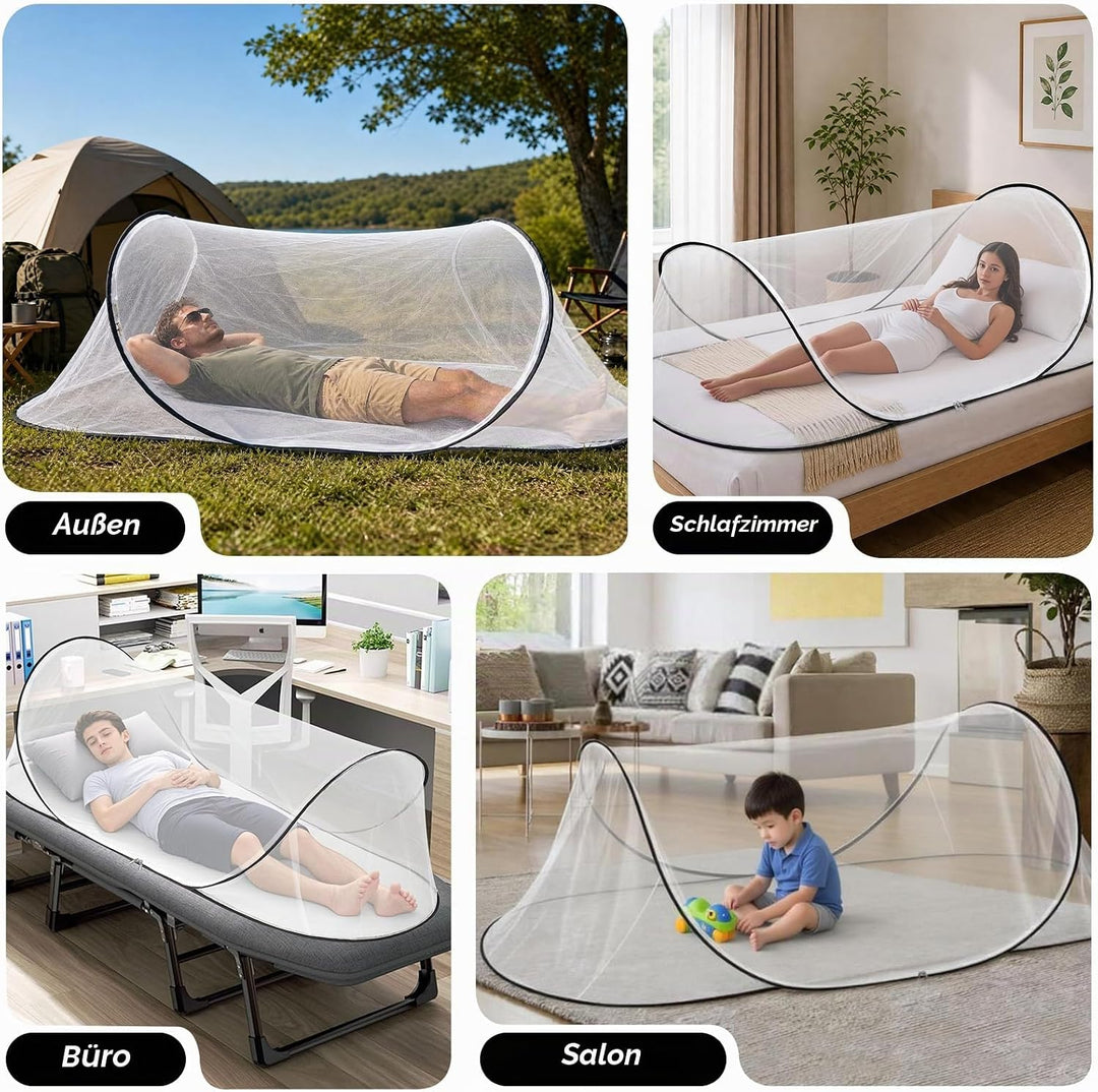 YADODO Moskitonetz Bett Reise Faltbar Pop up Mückennetz Bett 90X 200x 60cm Mücken Mosquito Netz Bett