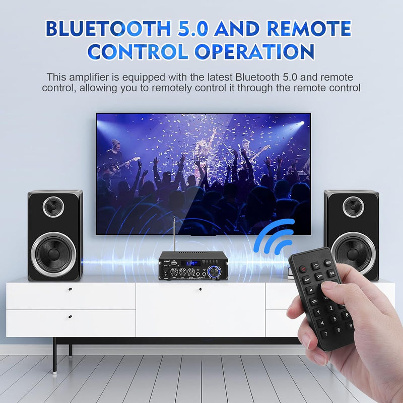 HiFi-Verstärker BT-298A+ Bluetooth5.0 Mini Stereo-Audioverstärker Receiver 2 Kanäle 40W x 2 Digitale