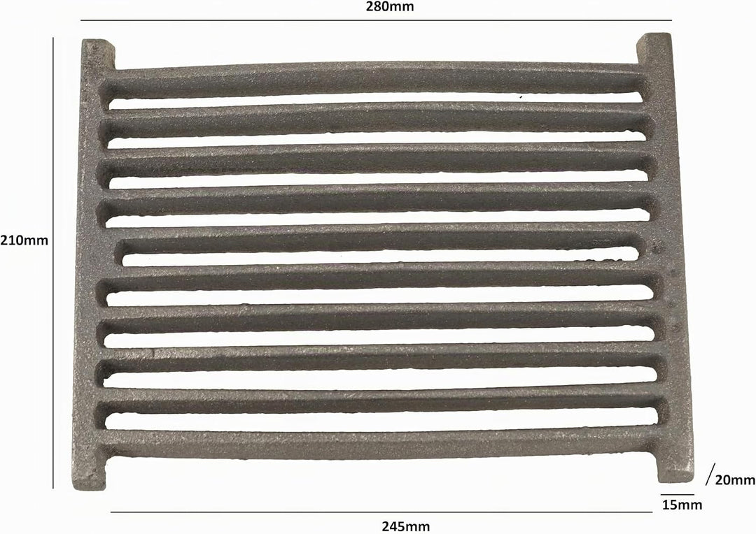 FEINZ Gusseisen Kaminofen-Rost – Ersatz-Rost für Kamin, Ofen, Grill oder Küchenofen – Robuster Einsa