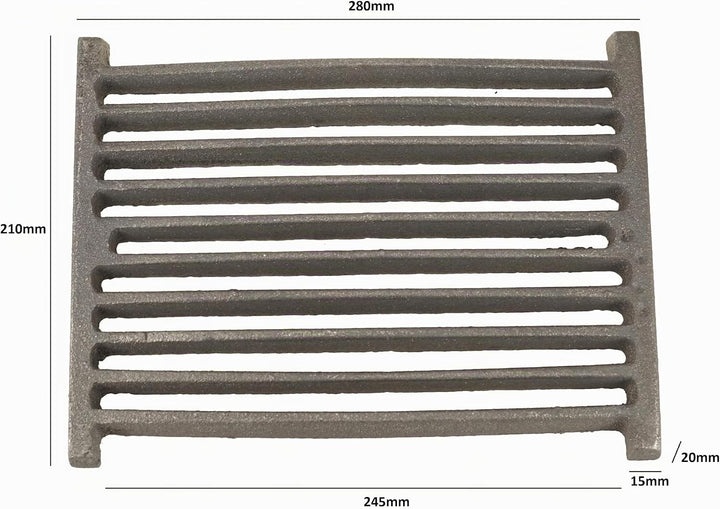 FEINZ Gusseisen Kaminofen-Rost – Ersatz-Rost für Kamin, Ofen, Grill oder Küchenofen – Robuster Einsa