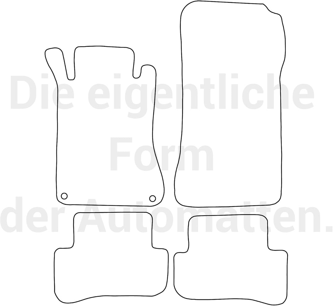 moto-MOLTICO Fussmatten Auto Velours Autoteppiche Schwarz Automatten Set 4-teilig passend für Merced