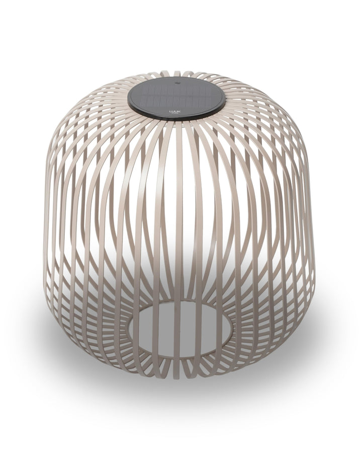 LUUK Studio Portable Solar Gartenleuchte, grosses Windlicht für draussen, LED Tischlaterne, Balkonli