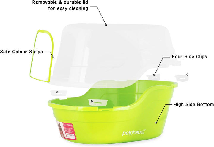 Petphabet grosse Katzentoilette mit Abdeckung, 63x48x43cm katzentoilette XXL Jumbo Hooded katzenklo