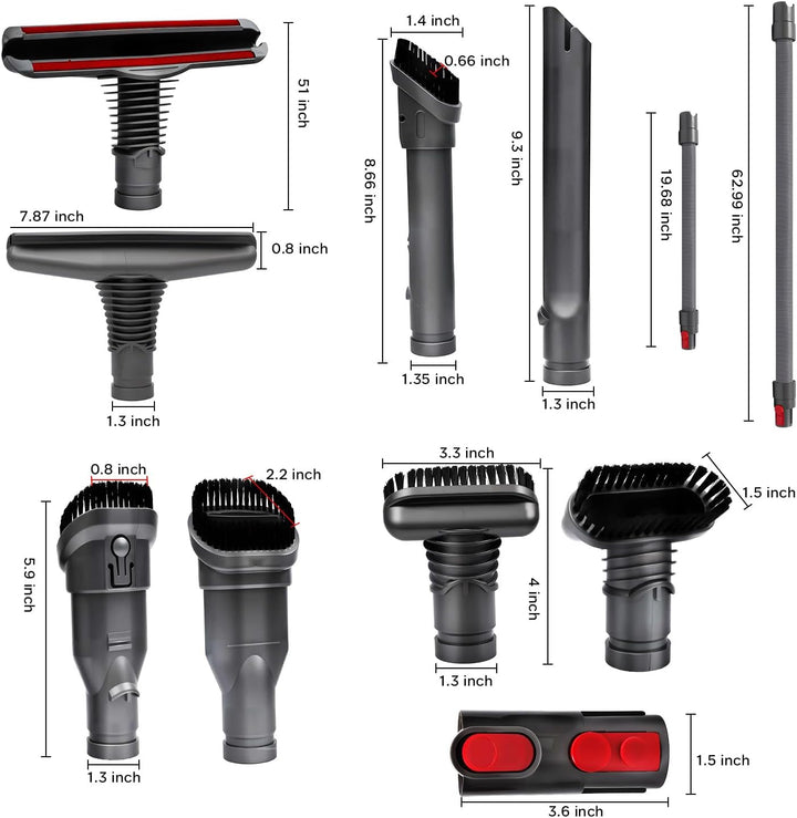 Zubehör-Set Ersatzteile für Dyson V7 V8 V10 V11 V15 Handstaubsauger, 7 in 1Ersatz Bürste kompatibel