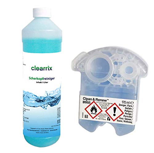 Scherkopfreiniger inkl Braun Clean &amp; Renew CCR Reinigunskartusche Nachfüllflüssigkeit für Reinigungs
