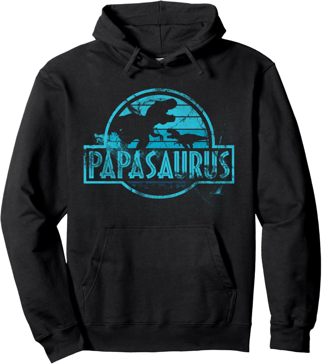 Retro Papasaurus Rex 1 Kid Sunset Distressed Old School Gift Pullover Hoodie